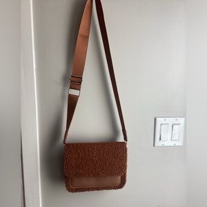 New without tags chocolate brown cross body sherpa bag